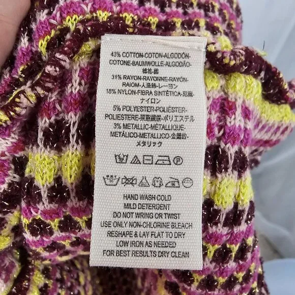 Free People Dress Knit Purple Stripes Twee Retro Mod Bodycon S - Picture 8 of 9